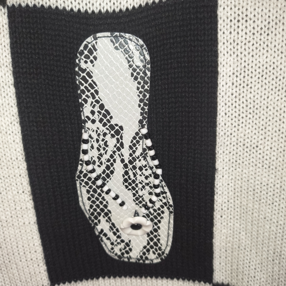 Susan Bristol Black & White Vintage Sweater Shoes, Sandal, Sneakers. Rare. Large - Picture 5 of 15